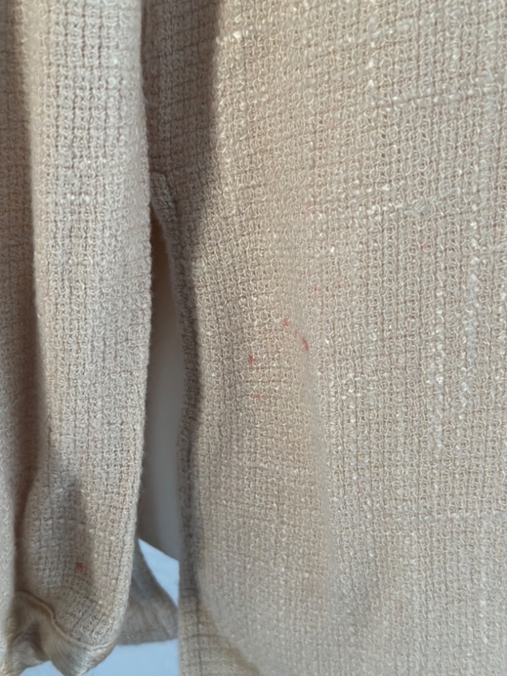 Softwear by Mark Singer Beige Textured Rayon Blouse Small Long Sleeve Minimalist - Picture 12 of 13